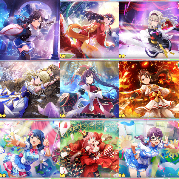 Cards (Stage girls) list | ReLIVE | Starlight Academy - Revue 